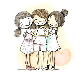 Three LGBT women united to defend their causes and freedoms. An image that evokes support and solidarity.