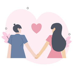 Valentines Day concept isolated person situations. Collection of scenes with people celebrating romantic holiday, couples on date, love relationship. Mega set. Vector illustration in flat design	