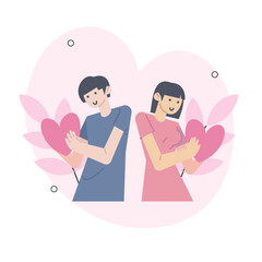 Valentines Day concept isolated person situations. Collection of scenes with people celebrating romantic holiday, couples on date, love relationship. Mega set. Vector illustration in flat design	