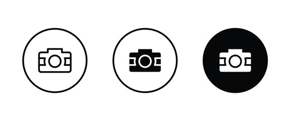 Camera icon, photo camera snapshot photography . Instant icon symbol logo illustration,editable stroke, flat design style isolated on white