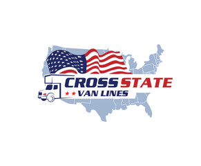 American Van Cross Country Logo Design Template