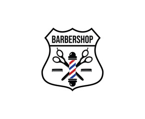 Simple Barbershop Logo Sign Logo Design Template