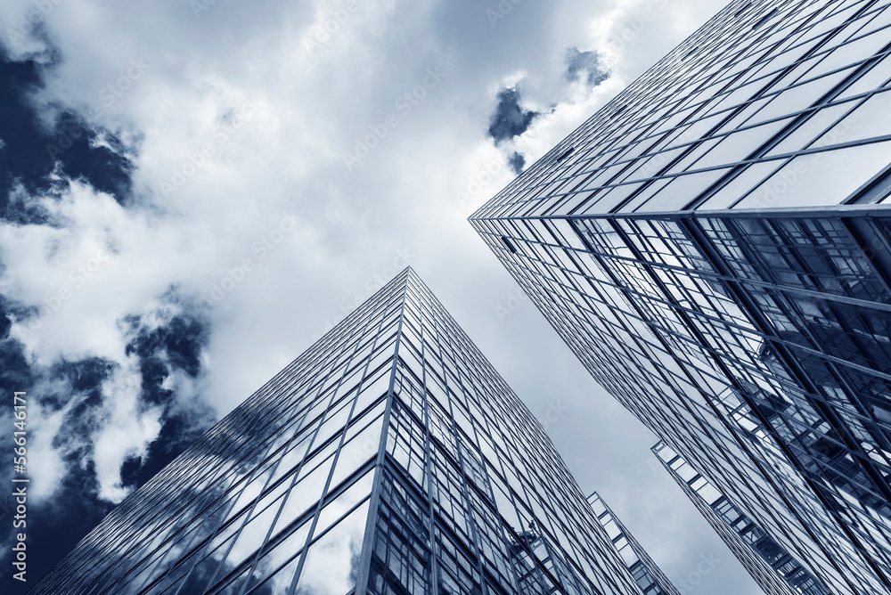 Poster exterior of office building. modern building abstract background pattern