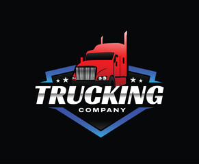 Naklejka premium Trucking Business Company Logo Design Template