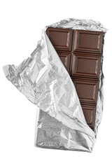 Unwrapped chocolate isolated