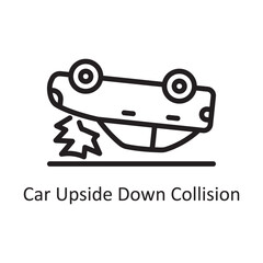 Car Collision  vector Outline Icon Design illustration. Car Accident Symbol on White background EPS 10 File