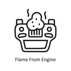 Car flame vector Outline Icon Design illustration. Car Accident Symbol on White background EPS 10 File