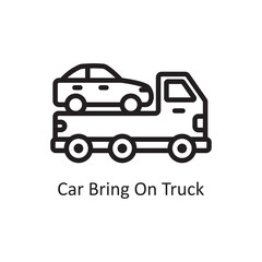  Car lifting vector Outline Icon Design illustration. Car Accident Symbol on White background EPS 10 FileTow truck