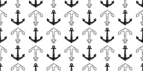 Anchor seamless pattern helm vector boat pirate maritime Nautical sea ocean tile background scarf isolated repeat wallpaper gift wrapping paper illustration design