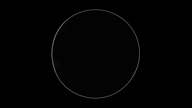 Round transparent glass. Element animation seamless loop. On Green Screen and Alpha Channel. 3D Render.