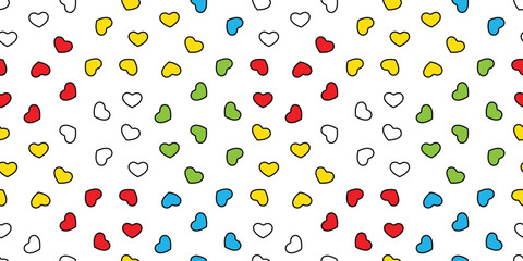 heart valentine seamless pattern vector colorful cmyk rgb cartoon tile background doodle repeat wallpaper gift wrapping paper illustration design isolated
