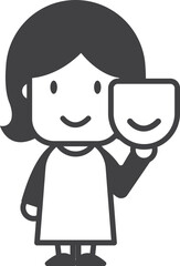 Female actress character illustration in minimal style