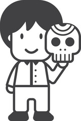 male actor character illustration in minimal style
