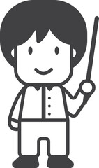 conductor of the orchestra illustration in minimal style