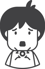 sore throat patient illustration in minimal style