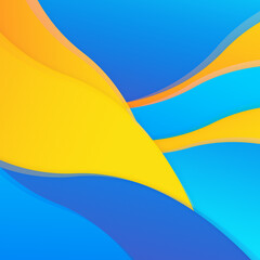 Flat style blue and yellow trendy minimalism abstract background
