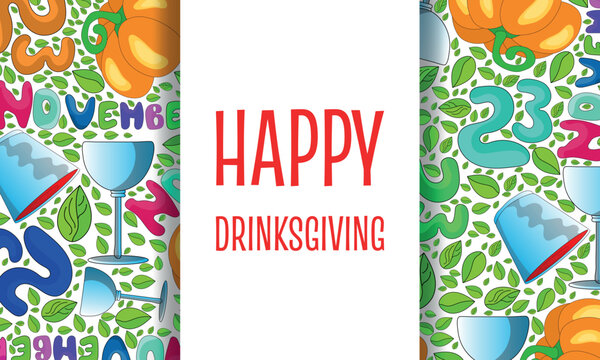 DrinksGiving. Design suitable for greeting card poster and banner