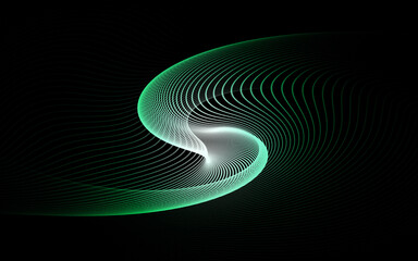 Green swirl and black backround