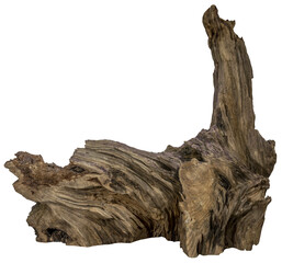 Piece of a root / trunk with many thin branches, river wood, driftwood, aquarium design element - isolated on transparent background - png - image compositing footage - alpha channel  - 566151509