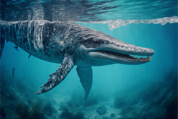 Liopleurodon illustrations. Generative AI