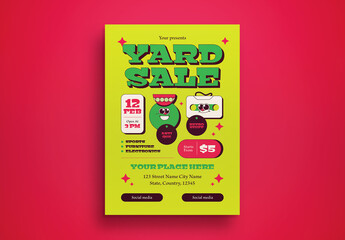 Green 70s Yard sale Flyer Layout