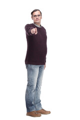 Fototapeta premium in full growth. casual man in jeans and a jumper .