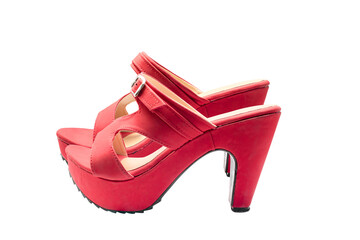 Red shoes high heels isolated on transparent background PNG file