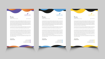 modern professional letterhead template. vector template graphics design