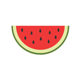 Flat design watermelon. A watermelon on white background. Watermelon icon.