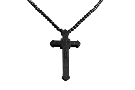 Necklace christian cross isolated on transparent background PNG file - Powered by Adobe