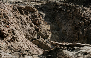 construction pit. land works.