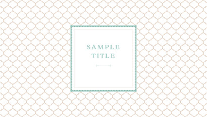 シンプルで上品なバナーラベルフレーム背景。白モロッカンタイル。ベクターイラスト素材04