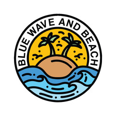 Colorful Summer Beach Logo Vector Design Graphic Emblem