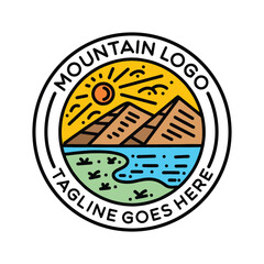 Colorful Mountain Logo Vector Design Graphic Emblem