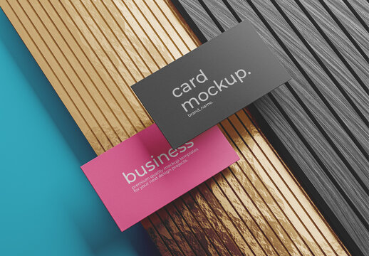 Black And Pink Business Card Mockup