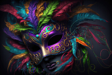 Fototapeta na wymiar Mardi Gras Masks: A Cultural Tradition