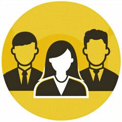 An Icon Of three Employees Inside A Circle. Generative AI