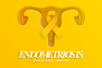 Endometriosis Awareness Month of march symbol concept design