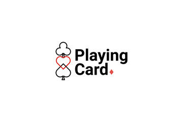 Fototapeta na wymiar Playing Card Poker Game Logo Vector Icon Illustration