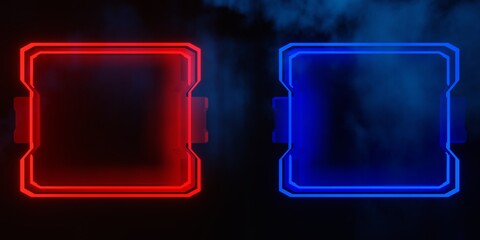 3d illustration rendering of futuristic cyberpunk city, gaming wallpaper scifi background, a esports gamer vs banner sign of neon glow, versus player challenge