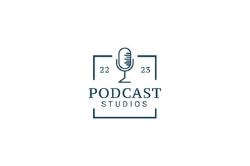 Podcast. Vector Flat Illustration, Icon, Logo Design