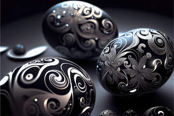 Easter Eggs. Wallpaper. Generative AI