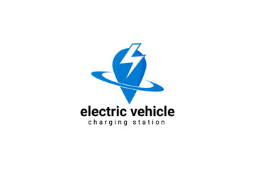 Obraz premium Charging For Electric Vehicles. Logo Road Sign Template Of Electric Vehicle.