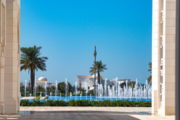 Abu Dhabi in united emirates louvre museum and mosque