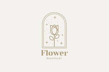 Rose Logo Flower Vector Icon Illustration