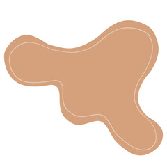 Abstract shape brown blob and line art.	
