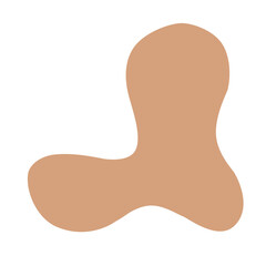 Abstract shape brown blob and line art.	
