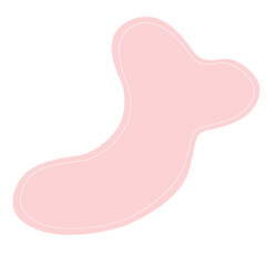 Abstract shape pink blob and line art.	
