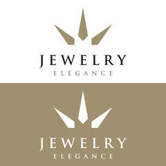 Jewelry ring abstract logo template design with luxury diamonds or gems.Isolated on black and white background.Logo can be for jewelry brands and signs.