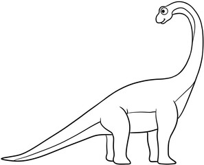 dinosaur cartoon outline illustration hand drawn